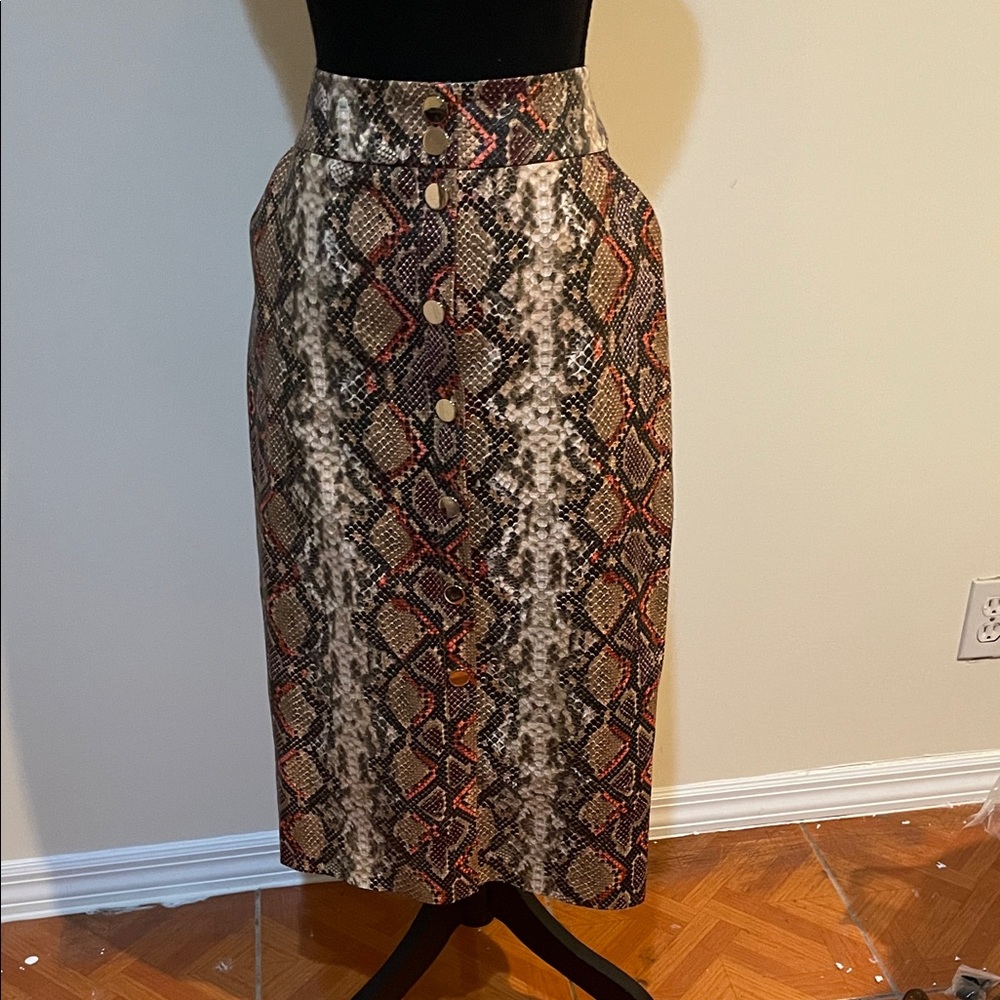 Zara Multicolor Snakeskin Pencil Skirt